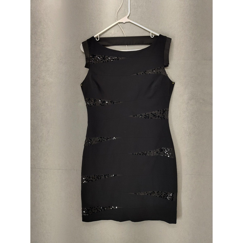 Max and Cleo Dress Womens 10 Sequin Cocktail Party Sheath Fitted Lined Formal